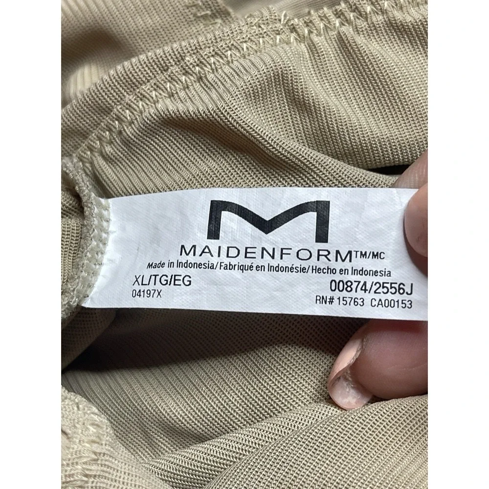 Maidenform Shapewear Tan‎ Slimming Women's Bodysuit Romper XL Shorts